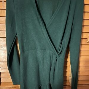 Elegant Forest Green Wrap Top